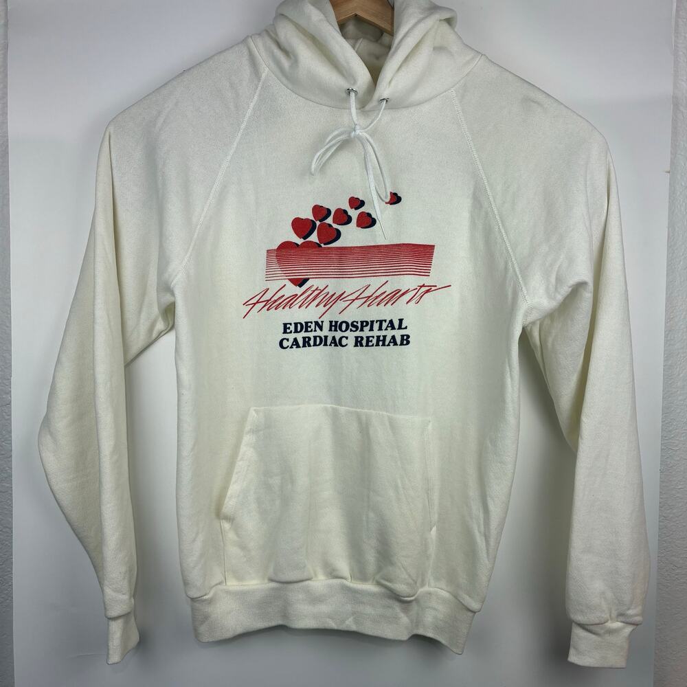 Vintage Hanes Healthy Hearts Hoodie Eden Hospital Graphic Sweatshirt L USA
